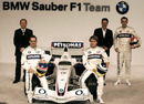 Jacques Villeneuve, Nick Heidfeld and Robert Kubica pose