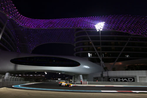 Romain Grosjean in action in Abu Dhabi