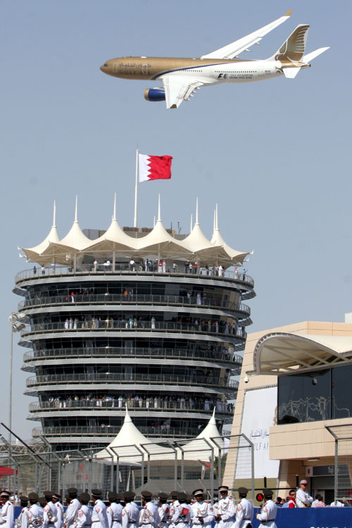 A fly by at the Bahrain Grand Prix
