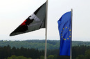Flags fly for the European Grand Prix