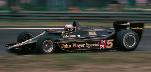 Mario Andretti on his way to a win in the Lotus 79
