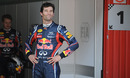 A proud Mark Webber after taking pole position