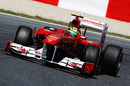 Felipe Massa struggles to get his Ferrari turned into the corner
