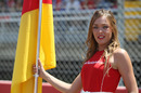 A grid girl at the Spanish Grand Prix