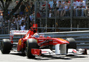 Fernando Alonso attacks the final corner