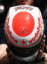 The diamond-encrusted helmet of Jenson Button