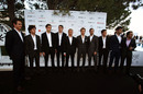 Drivers line-up at the Amber Lounge Fashion Event in Monaco on Friday night