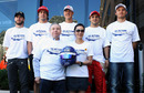 Nick Heidfeld, Fernando Alonso, Michael Schumacher, Felipe Massa and Nico Rosberg show their support with Jean Todt and Michelle Yeoh for the FIA's 'Action for Road Safety' campaign