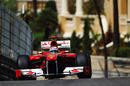 Fernando Alonso crests the hill at Beau Rivage