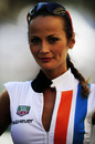 A Tag Heuer grid girl smiles for the cameras