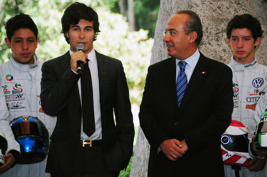 Sergio Perez and Mexican president Felipe Calderon 