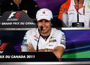 Sergio Perez in the driver press conference at the start of the grand prix weekend