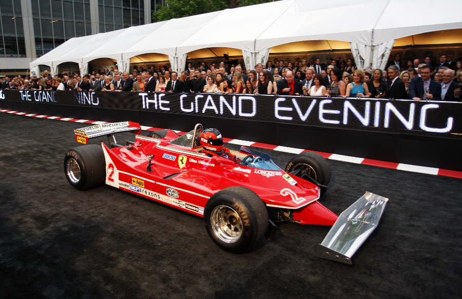 Gilles Villeneuve's Ferrari displayed at The Grand Evening in Montreal on Thursday