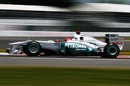 Michael Schumacher negotiates the opening corners in his Mercedes