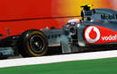 Jenson Button attacks the final chicane