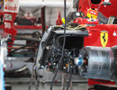 The exposed sidepod of Fernando Alonso's Ferrari