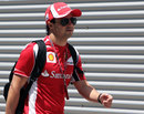 Felipe Massa arrives in the paddock