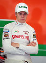 Nico Hulkenberg contemplates his morning in the Force India