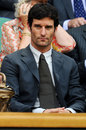 Mark Webber watches Andy Murray on Centre Court at Wimbledon on Monday
