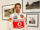 Jenson Button attends the launch of the 'Driven To Do Better' British Grand Prix exhibition