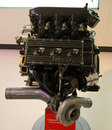 A Ferrari 033D V6 turbo engine on display