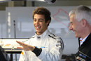 Daniel Ricciardo jokes with Geoff Willis