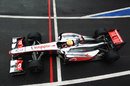 Lewis Hamilton returns to the pits
