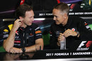Martin Whitmarsh and Christian Horner argue over the off-throttle diffuser ban in the press conference