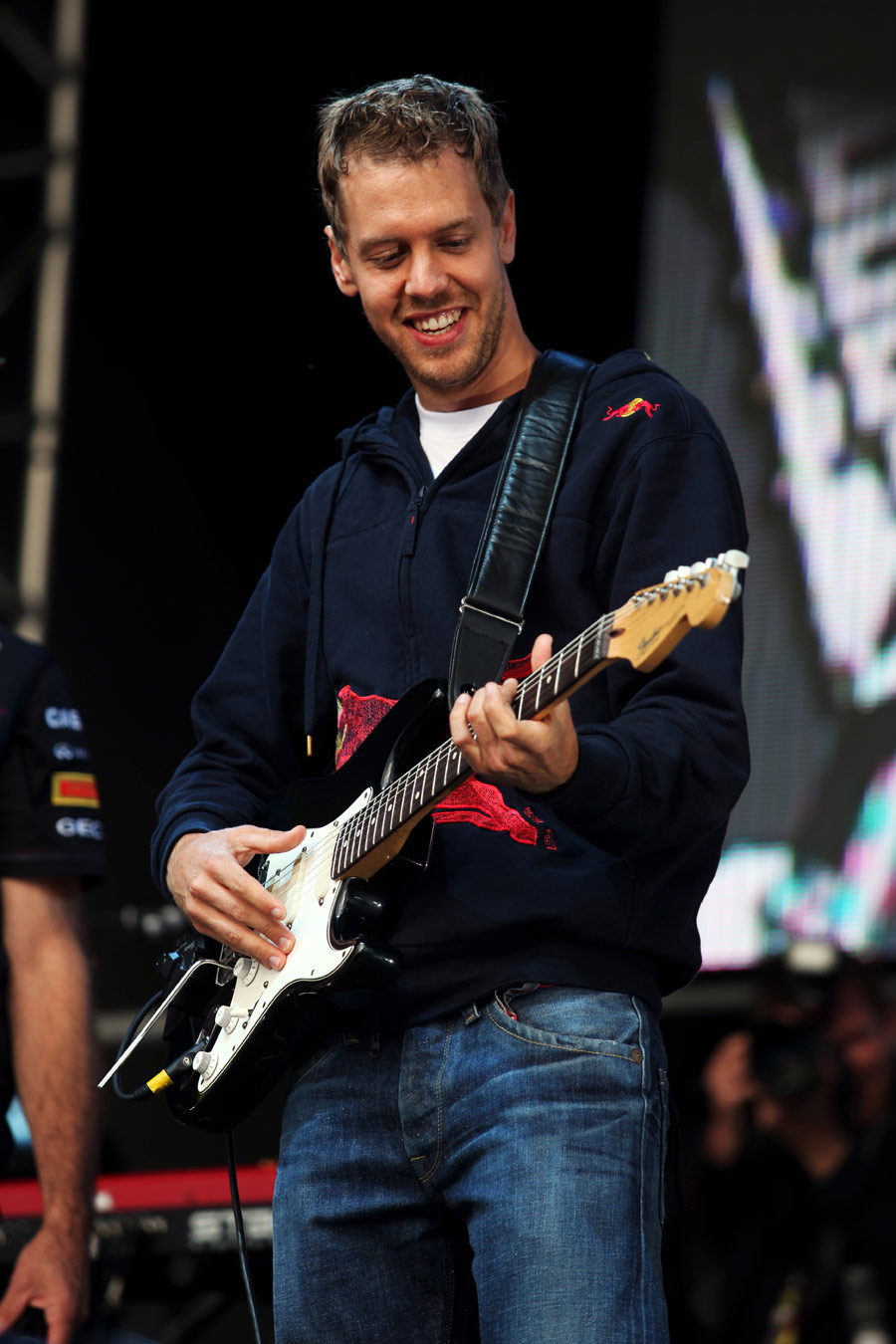 Sebastian Vettel at the Silverstone post-race concert