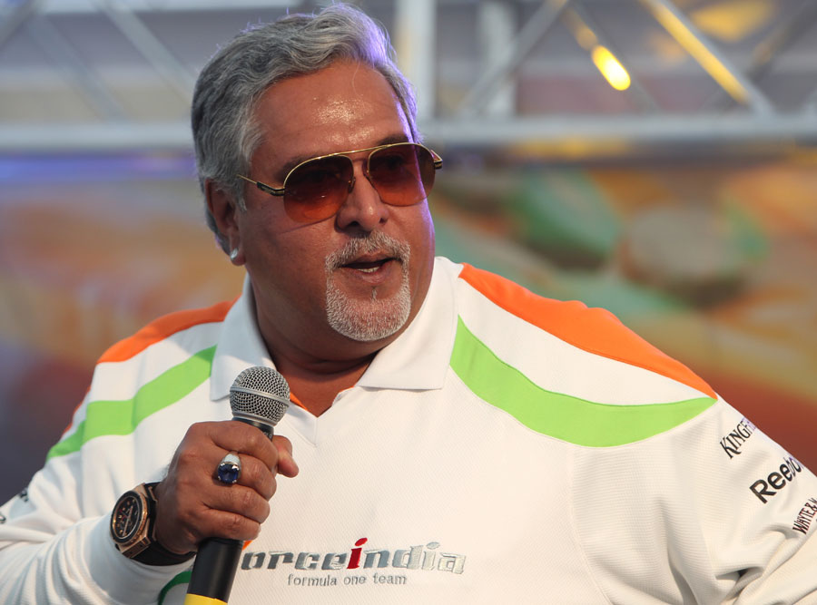 Vijay Mallya on stage at an afterparty