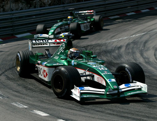 The Jaguars of Eddie Irvine and Pedro de la Rosa at Monaco