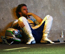 Nick Heidfeld waits for the start of the Singapore Grand Prix