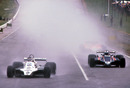 Carlos Reutemann leads the non-championship South African Grand Prix from Nigel Mansell