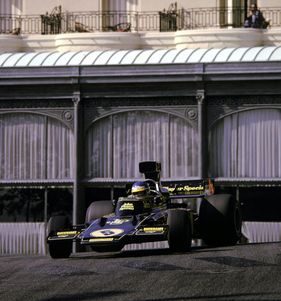 Ronnie Peterson slides his Lotus through Casino Square