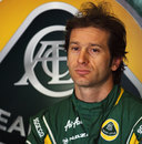 Jarno Trulli at the back of the garage