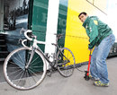 Karun Chandhok prepares his road bike
