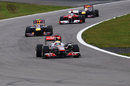 Lewis Hamilton leads Mark Webber, Fernando Alonso and Sebastian Vettel