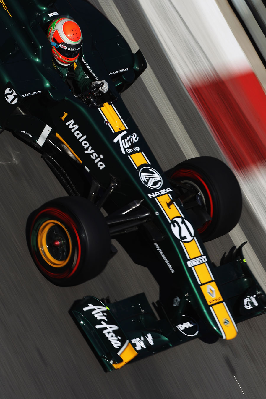Jarno Trulli on track in the Lotus
