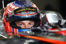 Jenson Button prepares to head out during qualifying
