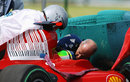 Felipe Massa is attended to after his qualifying accident in Hungary
