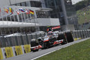 Jenson Button on track on Saturday morning