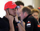Lewis Hamilton in the McLaren garage on Sunday morning