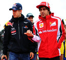 Sebastian Vettel and Fernando Alonso ahead of the drivers' parade 