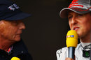 Niki Lauda interviews Michael Schumacher for German TV