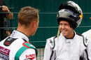 Michael Schumacher and Sebastian Vettel talk after the race