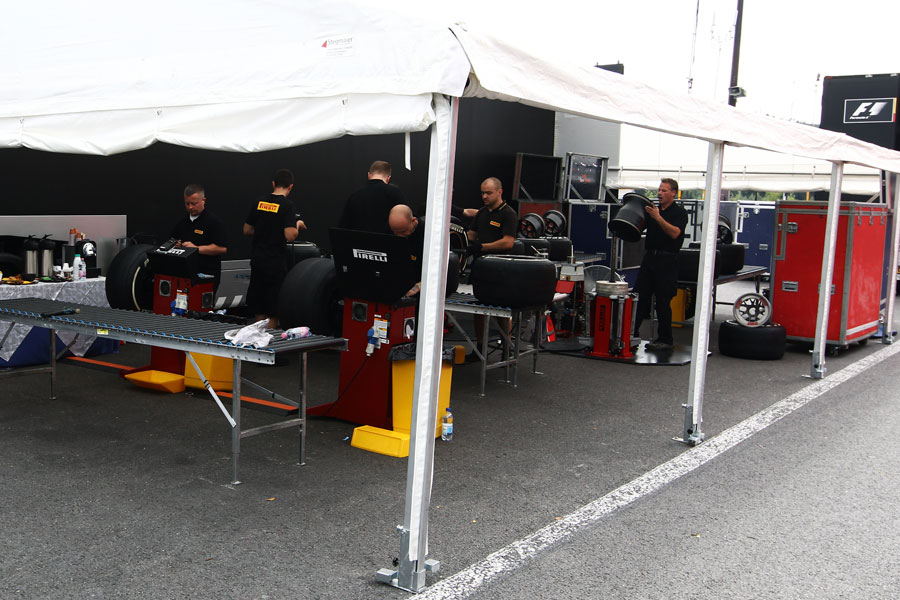 Pirelli workspace in the paddock