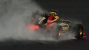 Bruno Senna's Renault throws up a rooster tail of spray