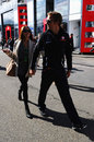 Jenson Button arrives on race day