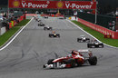 Fernando Alonso makes headway at the start