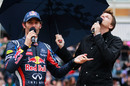 Mark Webber talks to BBC commentator Jake Humphrey at the Red Bull Speed Jam event